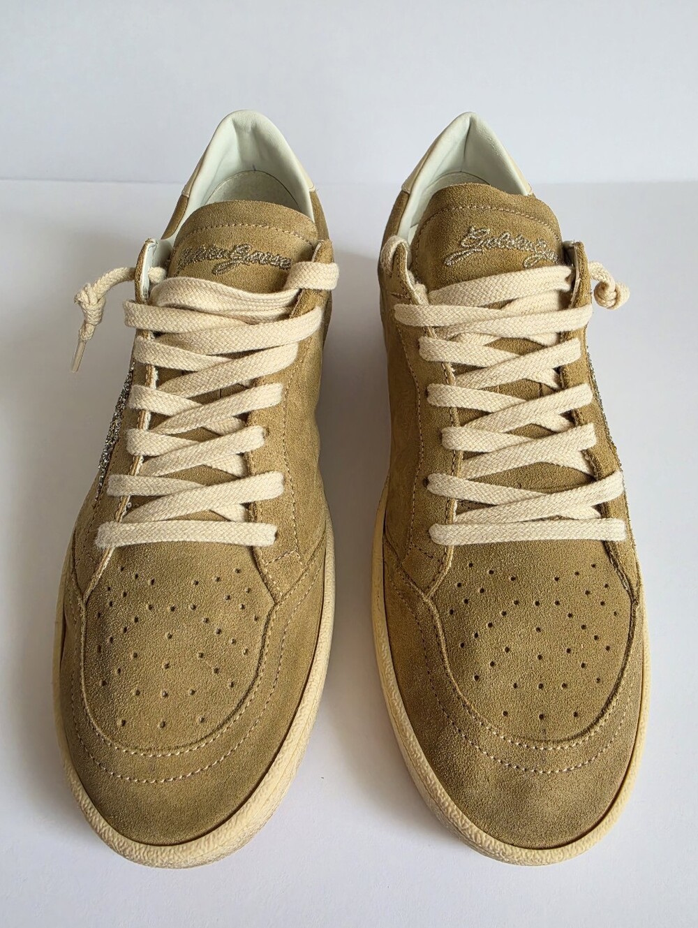 Golden Goose Ball Star Sneakers Desert Beige Cream Glitter EU 40 US 10 - Picture 5 of 12